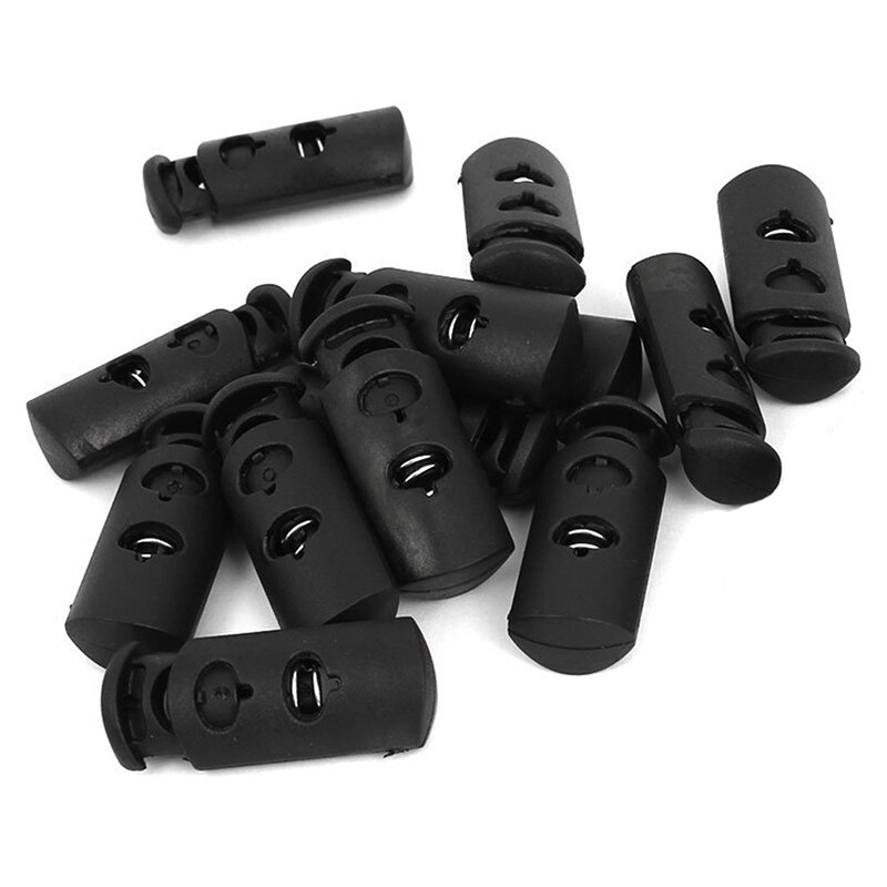 Big Bagage Rugzak Toggle Trekkoord Stop Koord Sloten 15 Pcs Zwart