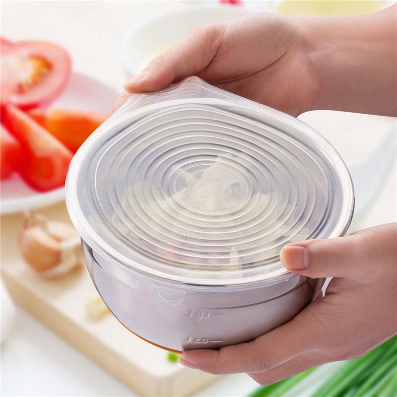 6 Stück Silikon Deckel – Dehnbar, Wiederverwendbar, Hitzebeständig – Für Schüsseln, Töpfe & Obst