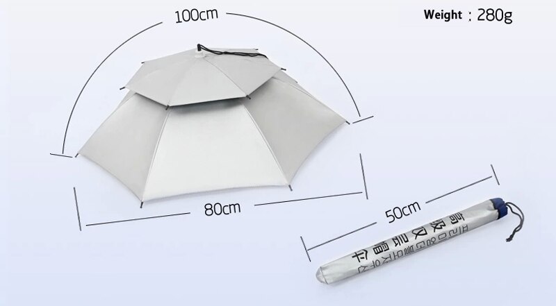 GUGULUZA extérieur 2 couches pliant soleil pluie parapluie casquette randonnée pêche Camping voyage chapeau