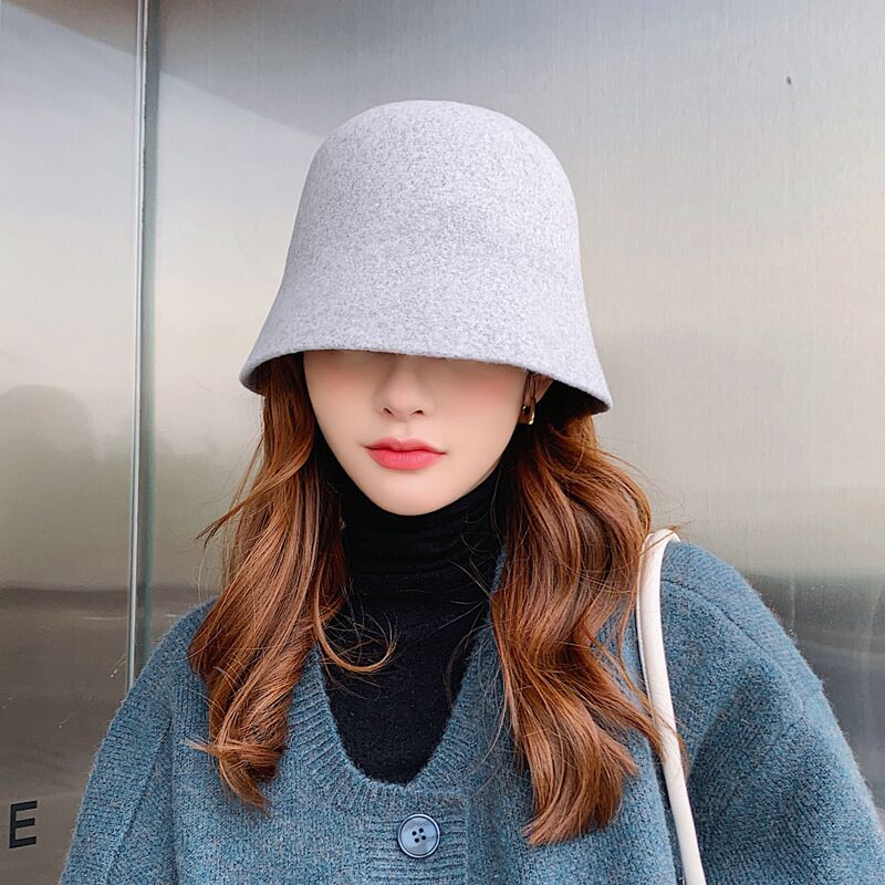 Hiver chapeaux pour femmes décontracté à court bord disquette laine Cloche chapeau dame rue chapeau tempérament sauvage pêcheur chapeau