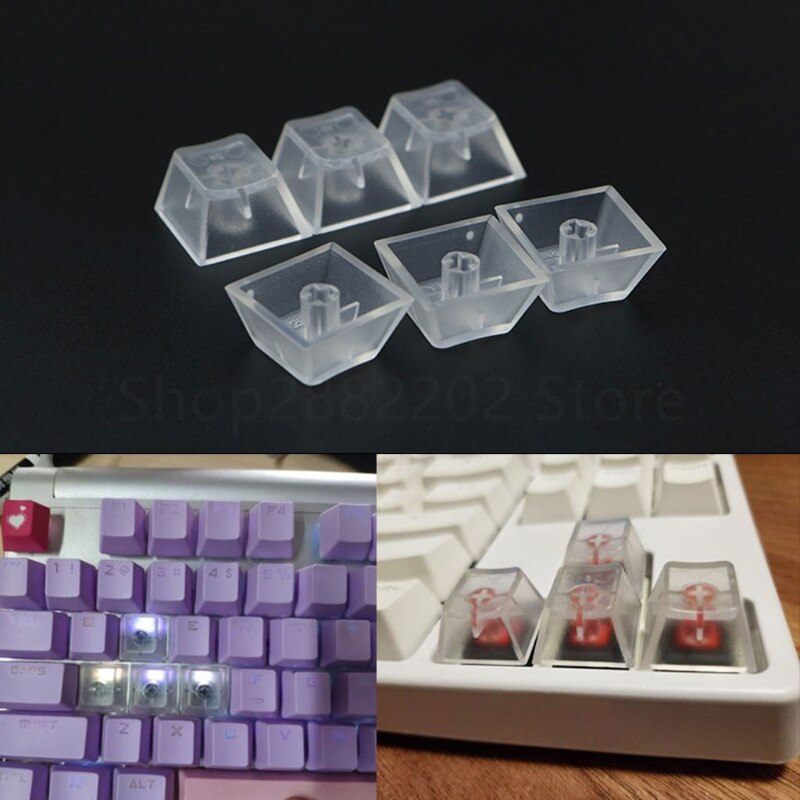 10Pcs Transparent ABS Tastenkappen Mechanische tastatur Matte Backlit Key caps Für Kirsche Gateron Kailh Schalter R4 R3 R2 R1