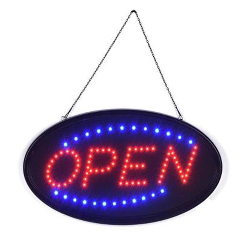 Super lumineux enseigne Open Led magasin d'affaires magasin enseignes au néon mouvement animé en cours d'exécution lumière publicitaire avec interrupteur prise ue US: OPEN 1  US Plug