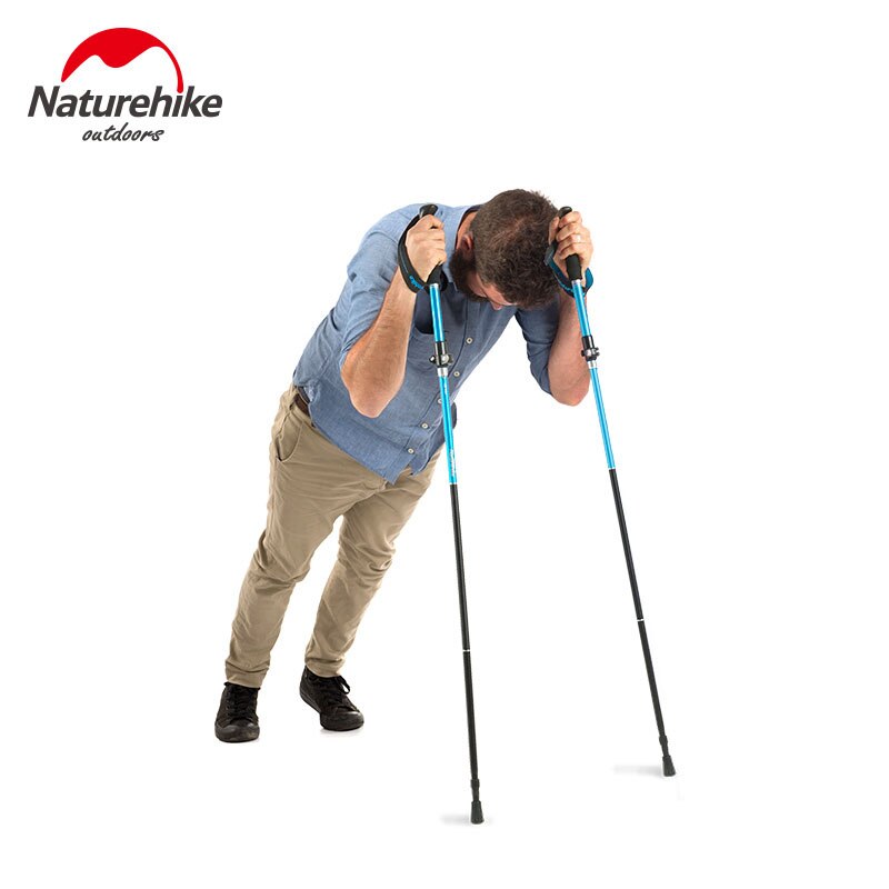 Naturehike Trekking Pole Portable Folding Trekking Walking Stick Telescopic Stick Hiking Stick Aluminium Walking Hiking Poles