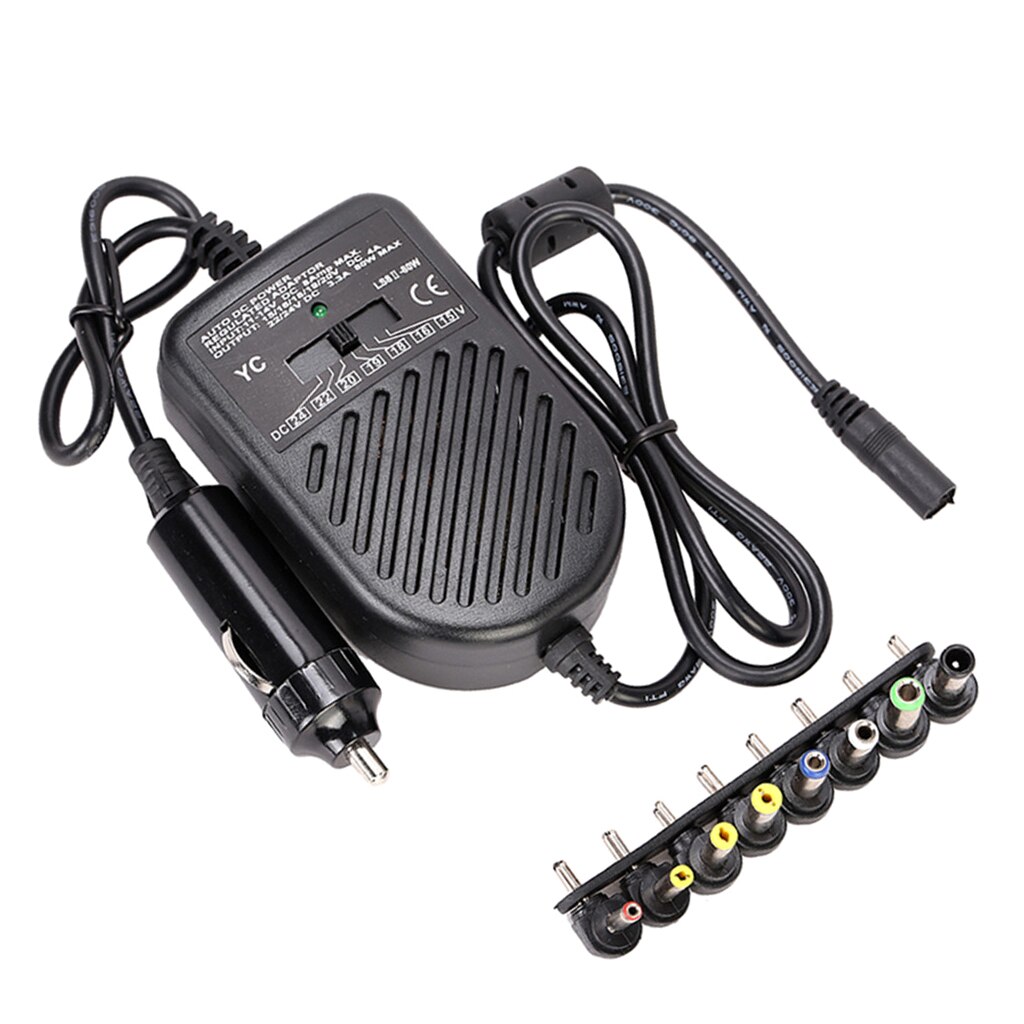 Biloplader strømforsyning adapter 15v-24v 80w til notebook laptop 1 sæt