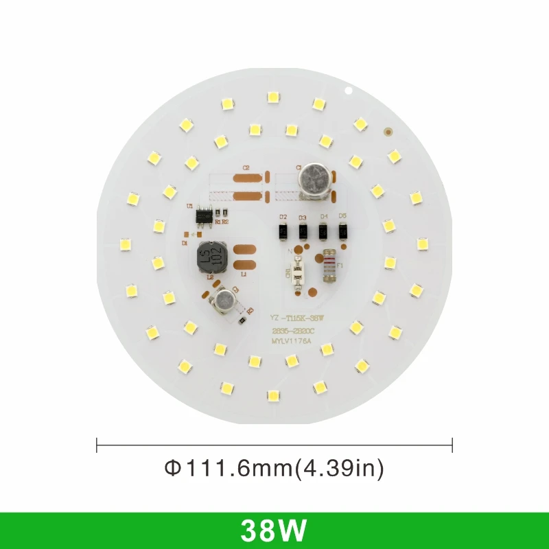 LED Round Chip 55W 45W 38W 28W 18W 14W 10W 5W for Light Bulb 2835SMD DOB Light Beads AC 220V No Flicker Bulb Chips Lighting Lamp: MULTI