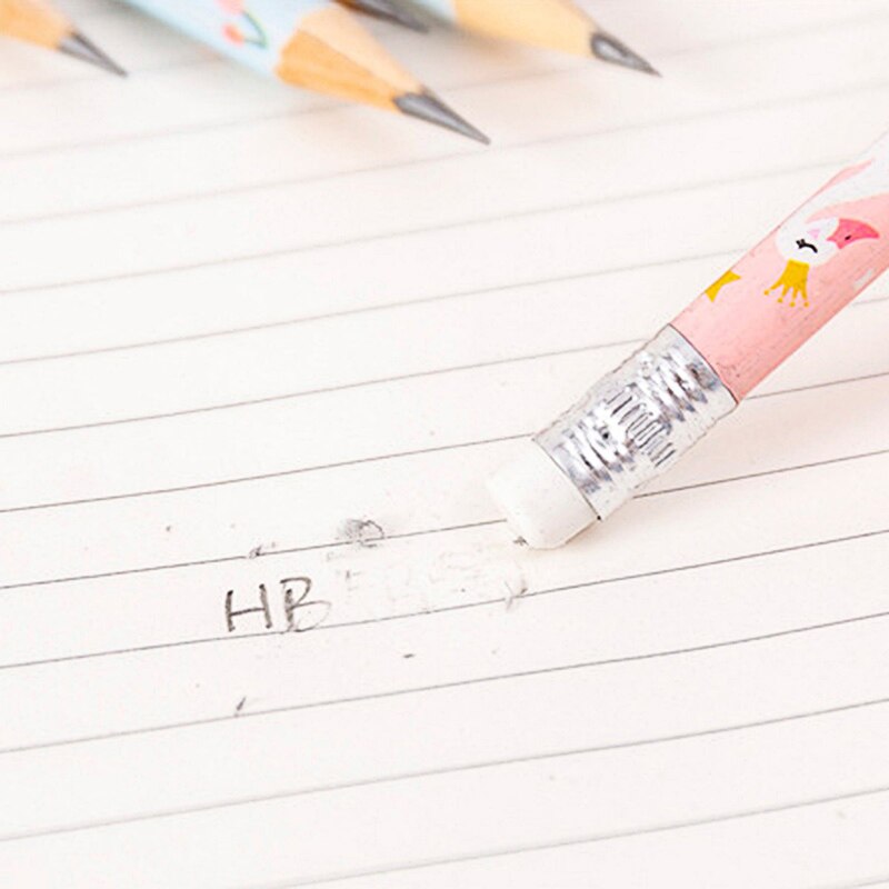 10 Pcs/Box HB Cute Cartoon Pencil Wood Pencil Set With Earser For Kids School Stationery Drawing Supplies