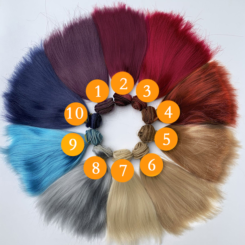 Pelo de muñeca de seda de leche de , pelo sintético largo y liso de 25CM para peluca BJD 1/3 1/4 1/6, accesorios para peluca de muñeca suave DIY