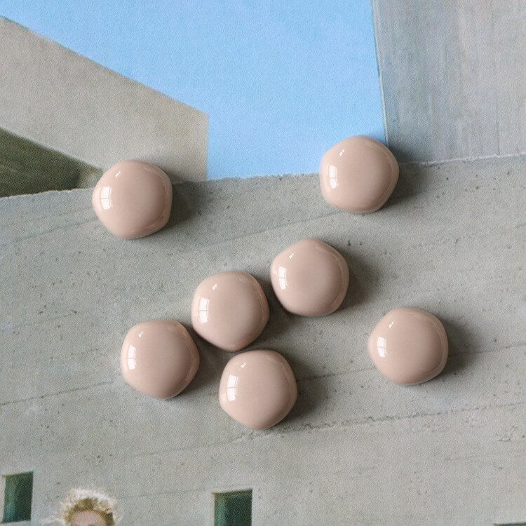 Imanes redondos para refrigerador, pegatinas pequeñas de 15mm, imán de Color para refrigerador, de recuerdo, decoración del hogar, 10 piezas: 10 PCS Grey