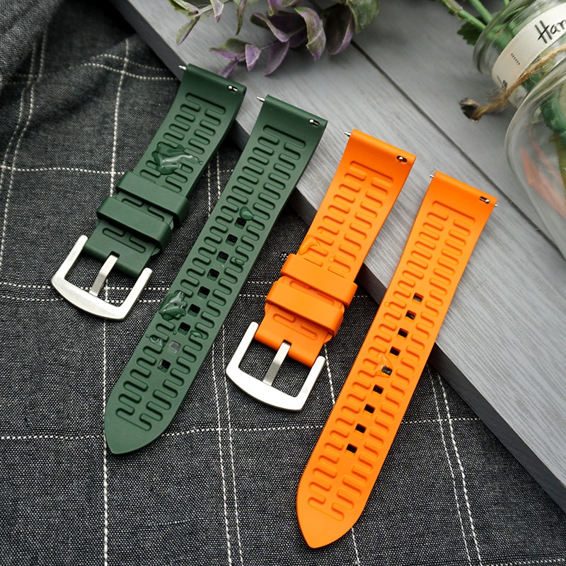 Gummi urrem 20 mm 22mm 24mm armbånd quick release bar urrem til hvert mærke ure bånd dykning vandtæt "fkm"rem
