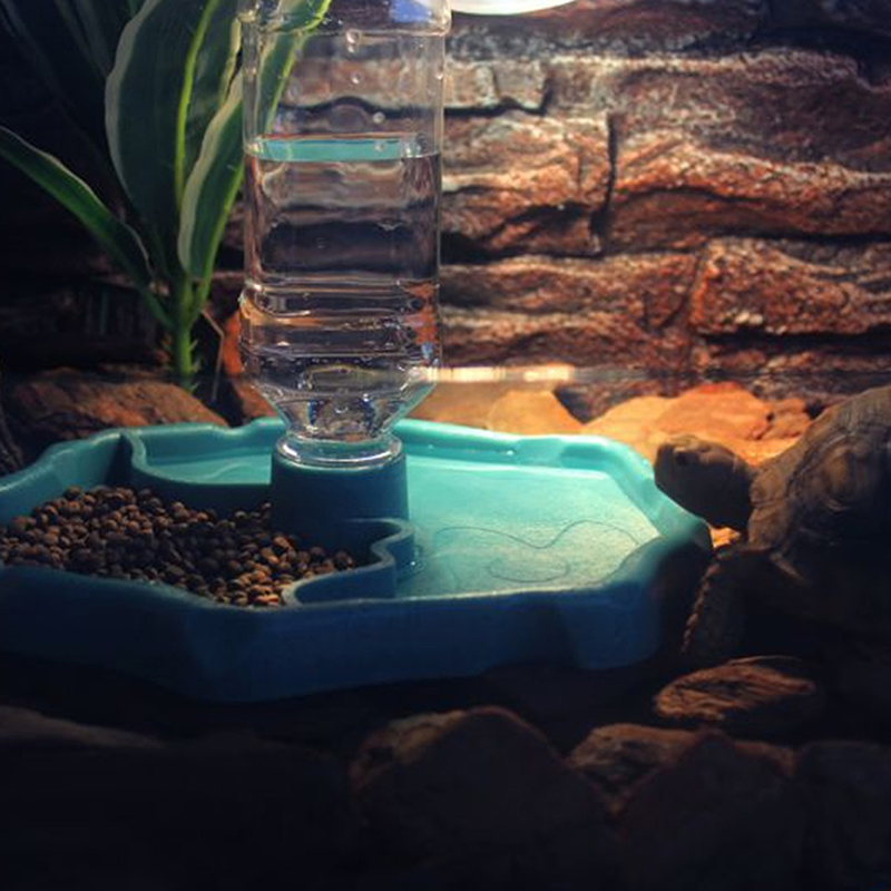 Voerbak voor reptielen, automatische waterbak, voerbak voor schildpadden, kleine voerbak voor reptielen en amfibieën, verwijderbare voerbak voor huisdieren.
