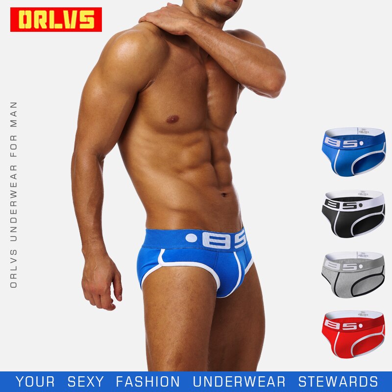 Brand Best Popular Men Briefs Cotton Spandex Elastic Underpants Sexy breathable Cueca comfortable Men underwear BS073