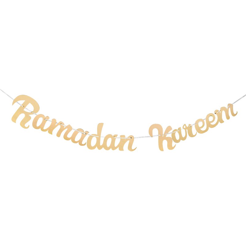 Goud Eid Mubarak Banner Muur Opknoping Ramadan Kareem Papier Guirlande Eid Vlag Festival Bunting Islamitische Moslim Mubarak Decoratie: B06