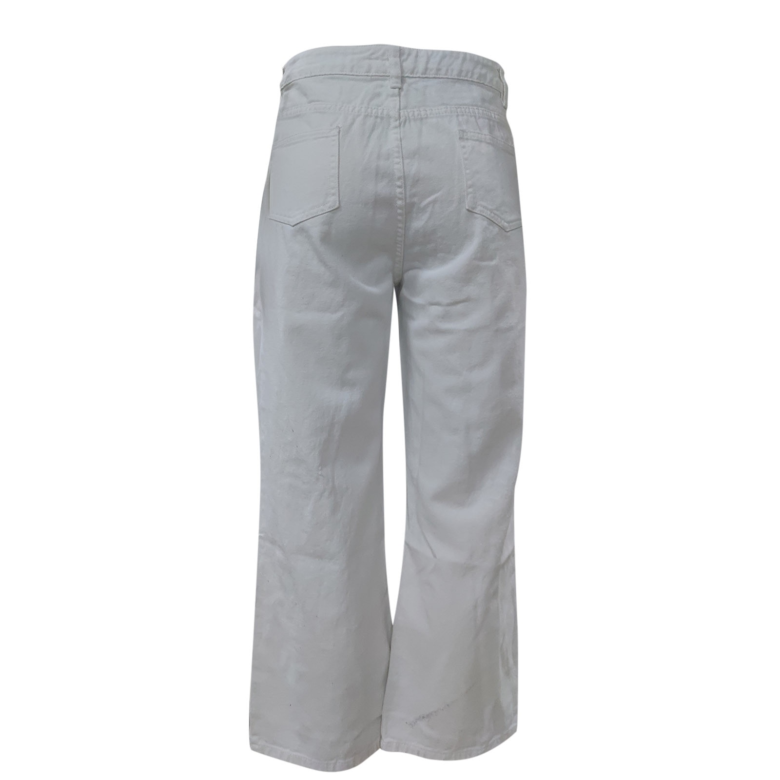 Taille mi copain ample détruit femme classique trou Baggy jean blanc femme Vintage pantalon jean large