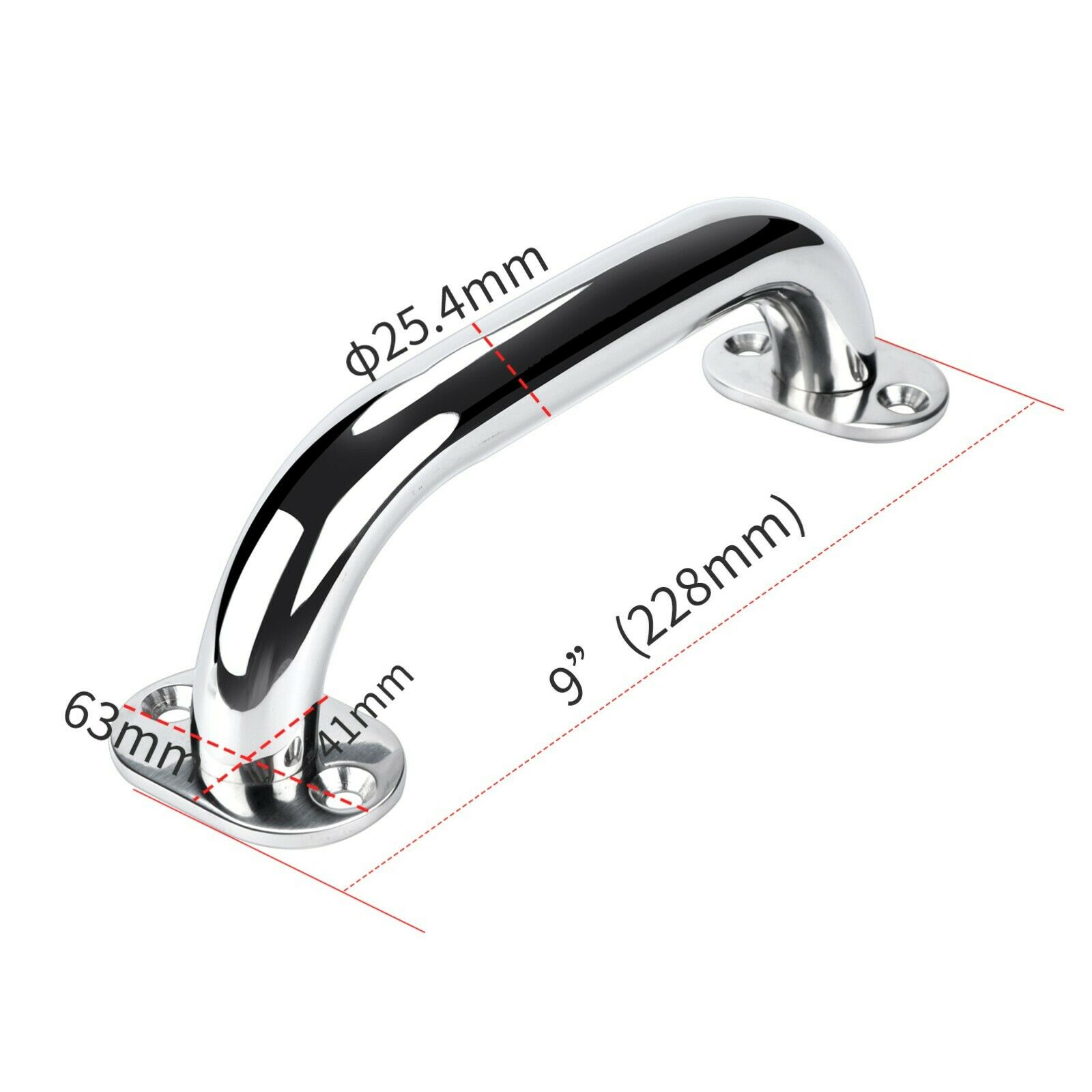 Door Handle 316 Stainless Steel Boat Polished Boat Marine Grab Handle Handrail 9&quot; Boat Accessories