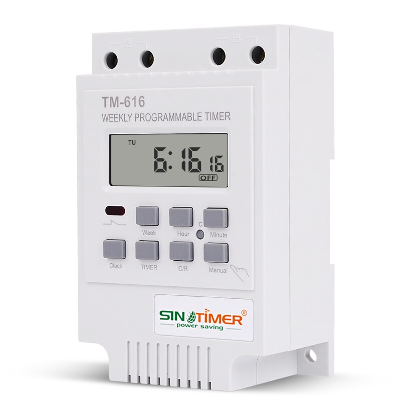 Sinotimer 30 ampère regelbelasting  dc 12v tijdschakelaar 7 dagen 17on/ uit programmeerbaar 24 uur digitaal tijdrelais