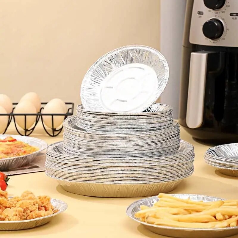 Wegwerp Aluminiumfolie Aluminiumfolie Disc Geen-Kleverige Olie-Proof Aluminiumfolie Board Voor Bbq Gestoomde Houtskool Gegrilde rijst Bakken Levert
