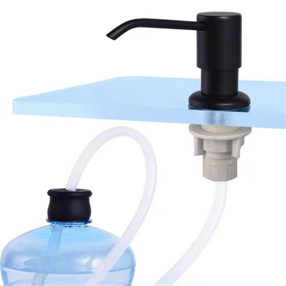 Kitchen Sink Soap Dispenser Black Silver Bathroom Detergent liquid Dispenser Stainless Steel Dispenser Pump Head for Wash Dish