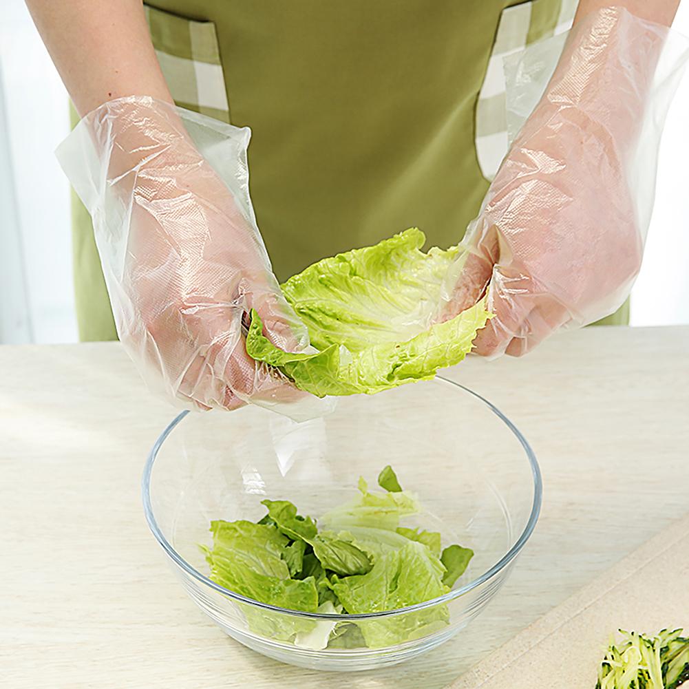 100 Pcs Wegwerp Voedsel Handschoenen Plastic Handschoenen Bbq Transparante Milieuvriendelijke Handschoenen Restaurant Huishouden Keuken Tuin Accessoires