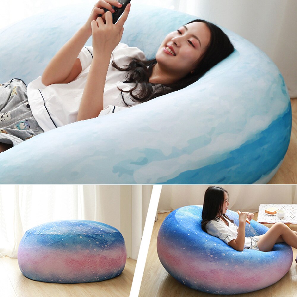 Volwassenen Kinderen Zachte Bean Bag Stoel Cover Geen Filler Kinderen Cartoon Floor Seat Tatami Slaapbank Bladerdeeg Poef Couch Ei stoel Poef