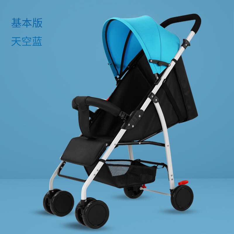 Baby Stroller Ultra Light Portable Can Sit Reclining Baby Umbrella Folding Shock Absorber Children Trolley Kinderwagen: blue 1
