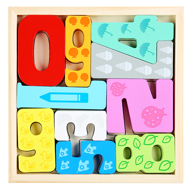 Cartoon Dier 3D Puzzel Hout Speelgoed Voor Kinderen Baby Hand Greep Board Groente-en Voertuig Houten Puzzels speelgoed: Digital