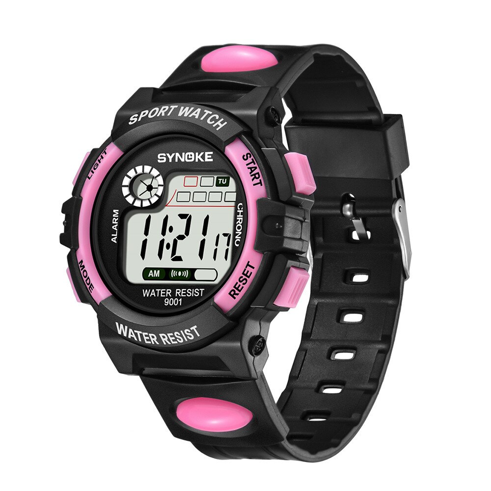 Waterdichte Kinderen Jongens Multifunctionele 30M Waterdicht Horloge Led Digitale Dubbele Actie Horloge Kids Alarm Datum Elektronische Horloge Q: pink
