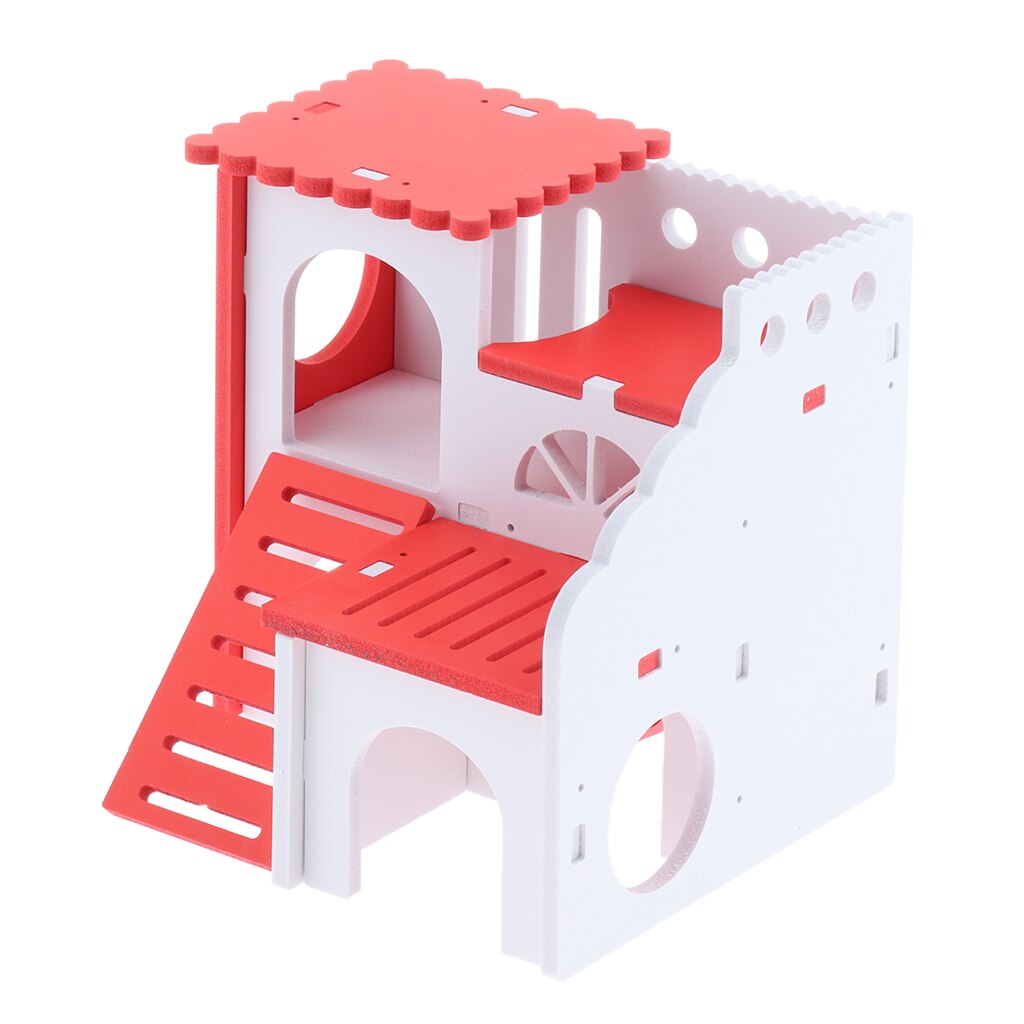 Hámster casa escondite juguetes para ejercicios para ratas, ratones pequeños animales: Rojo