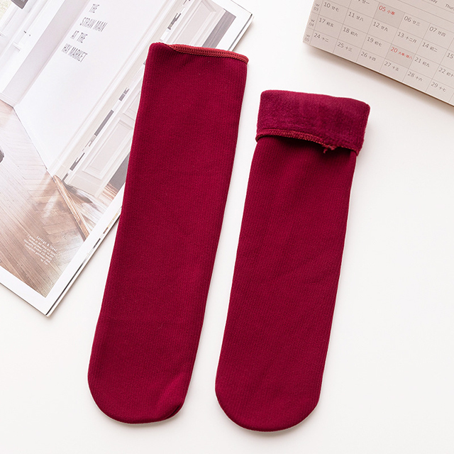1Pairs Stripes Velvet Women Winter Warm Thicken Socks Soft Casual Solid Color Socks Wool Cashmere Home Snow Boots Floor Socks: E