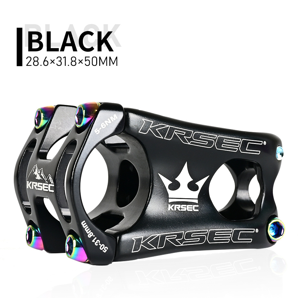 KRSEC bicycle stem mtb stem ultra-light CNC hollow aluminum alloy short stem DH/FR/XC/AM 31.8*28.5*50mm riser bicycle parts