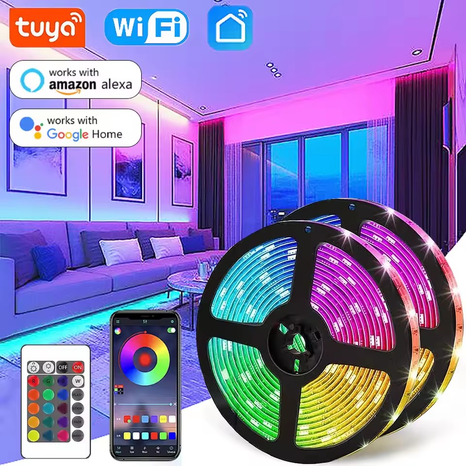 Tira de luces Led Wifi Tuya Smart Life Bluetooth Flexible 5V Usb Rgb cinta de diodo lámpara 5050 pantalla de escritorio Tv retroiluminación decoración de la habitación