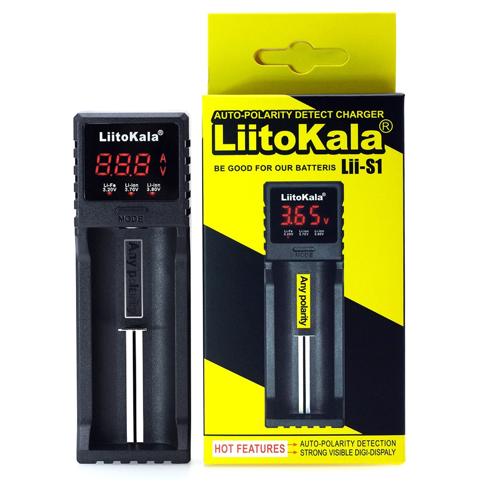 Liitokala Lii-500 400 300 402 202 100 S1 3.7 V/1.2 V AA/AAA 18650/26650/16340/14500/10440/18500 Batteria Caricatore con schermo LCD