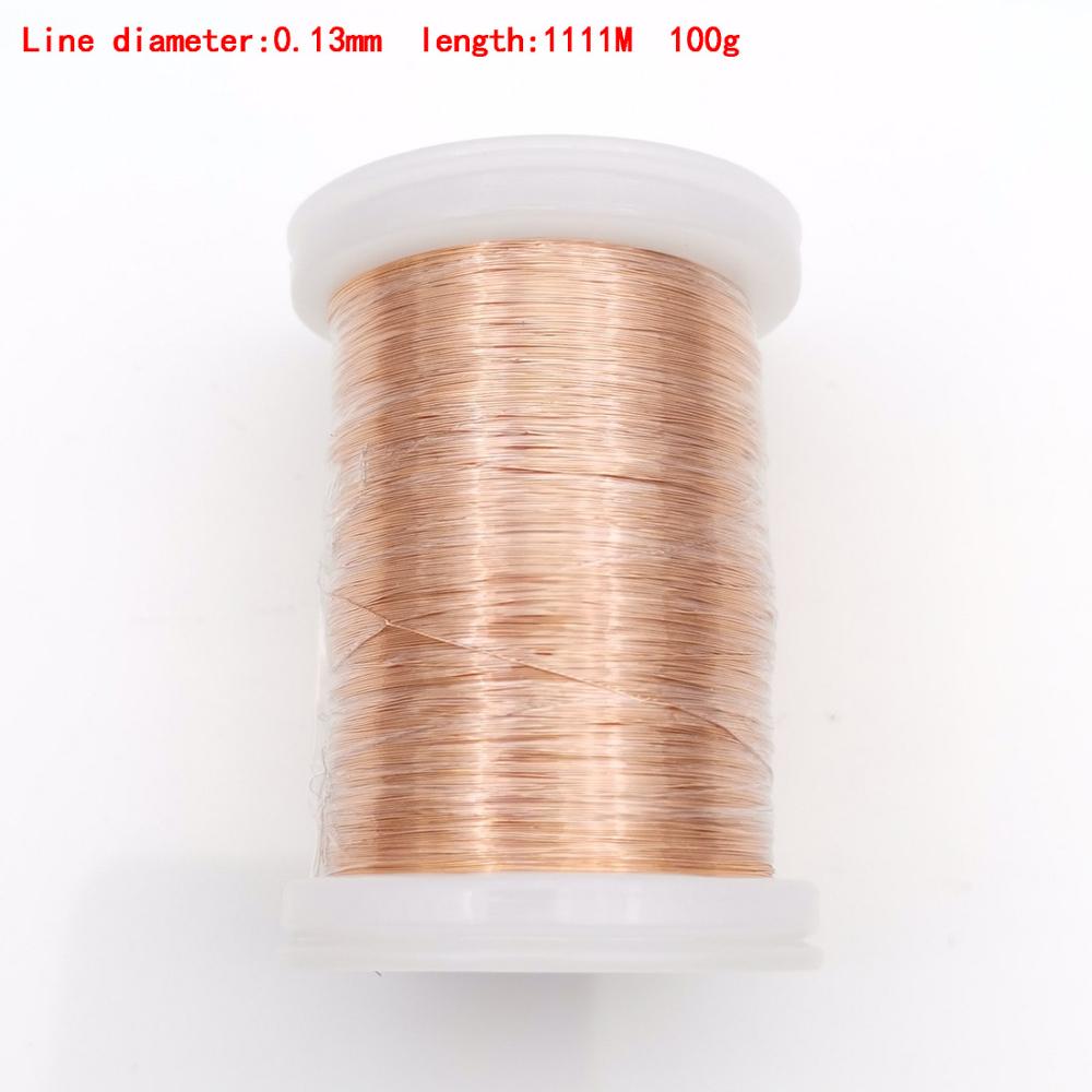 Qa -1-155 magnettråd 0.13mm 0.16/ 0.2 / 0.25mm 100g 2 uew emaljerad koppartråd magnetisk spolelindning elektromagnetisk induktion: 0.13mm 100g