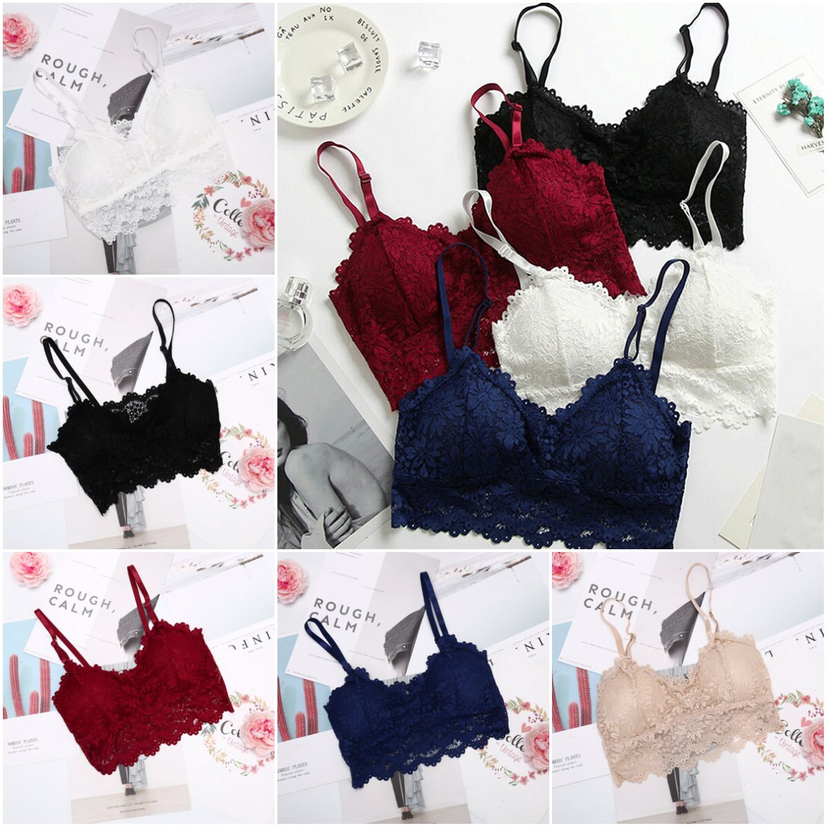 Vrouwen Floral Lace Ondergoed Vrouwen Sexy Beha Draadloze Padded Bralette Crop Top Lace Bralette Sexy Fitness Lingerie Naadloze Beha