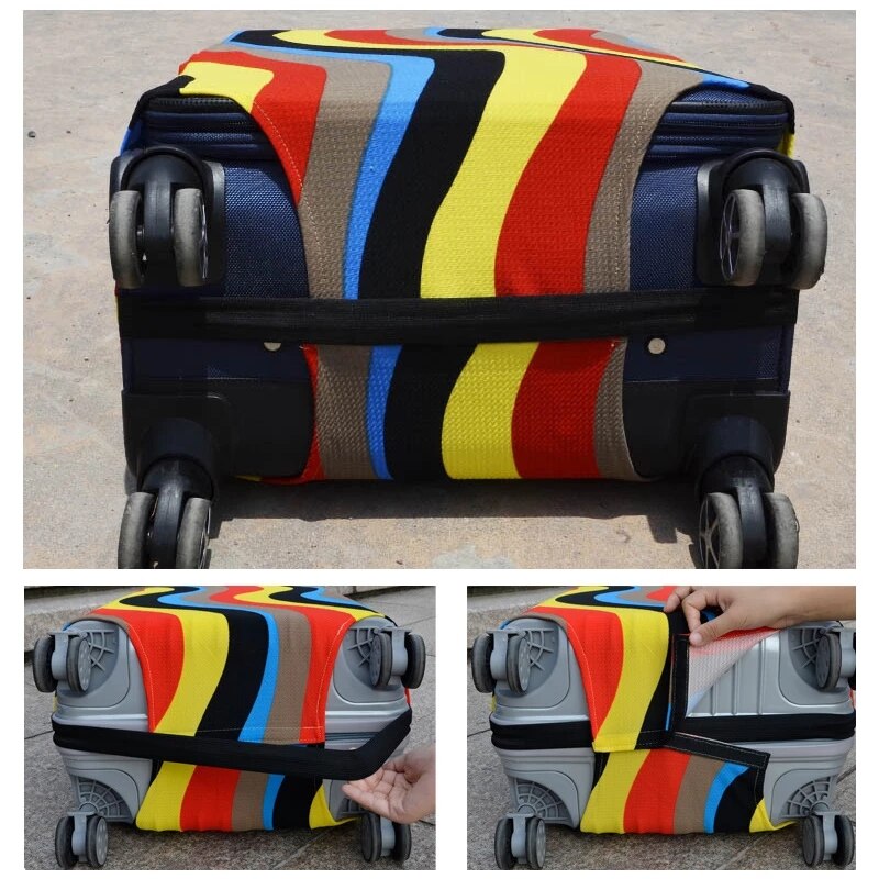 Suitcase Cover High Elastic Stripe Love Heart Shaped Luggage Case Dust Cover For18-32Inch Suitcase Essential Accessories