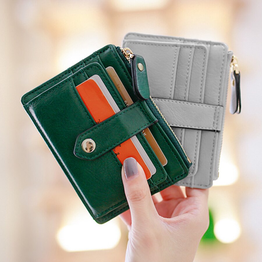 TANGYUE porte-carte d'identité de crédit pour femmes portefeuille en cuir pour cartes de crédit étui de poche titulaire de carte de banque mince voyage avec fermeture à glissière