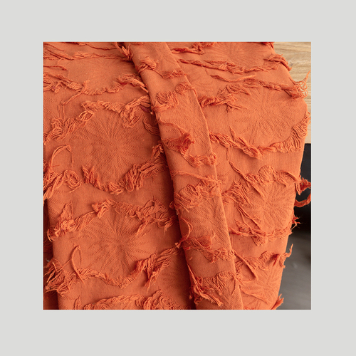 Katoenen En Linnen Tas Met Kwastjes Diy Stof Linnen Jacquard Donkere Bloem Handgesneden Jas Rok Kleding Stof: CAMEL