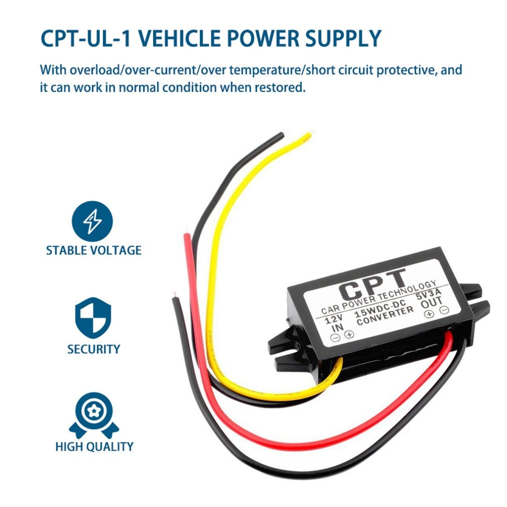 CPT-UL-1 Waterdichte Dc/Dc Converter Regulator 12V Naar 5V 3A 15W Auto Led Display Power Cpt auto Power Regulator
