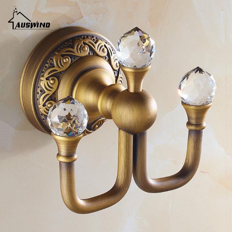 Europe Solid Brass Robe Hooks Clothes Polish Finish Wall Mounted Gold Coat Hook Bath Hardware Products