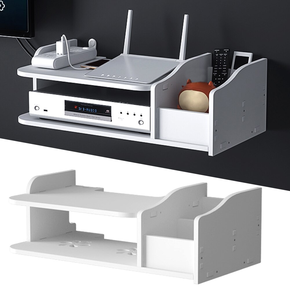 Office Cabinet DVD Flat Large Capacity Living Room Remote Control Wall Mount Storage Organizer WIFI Display TV Box Shelf Home