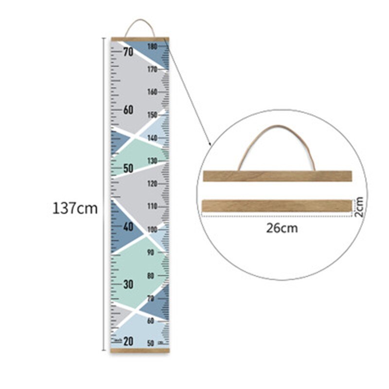 Wooden Wall Hanging Child Growth Ruler Stadiometer Removable Height Wall Stickers Baby Kids Room Nursery Growth Chart Home Decor: HR009