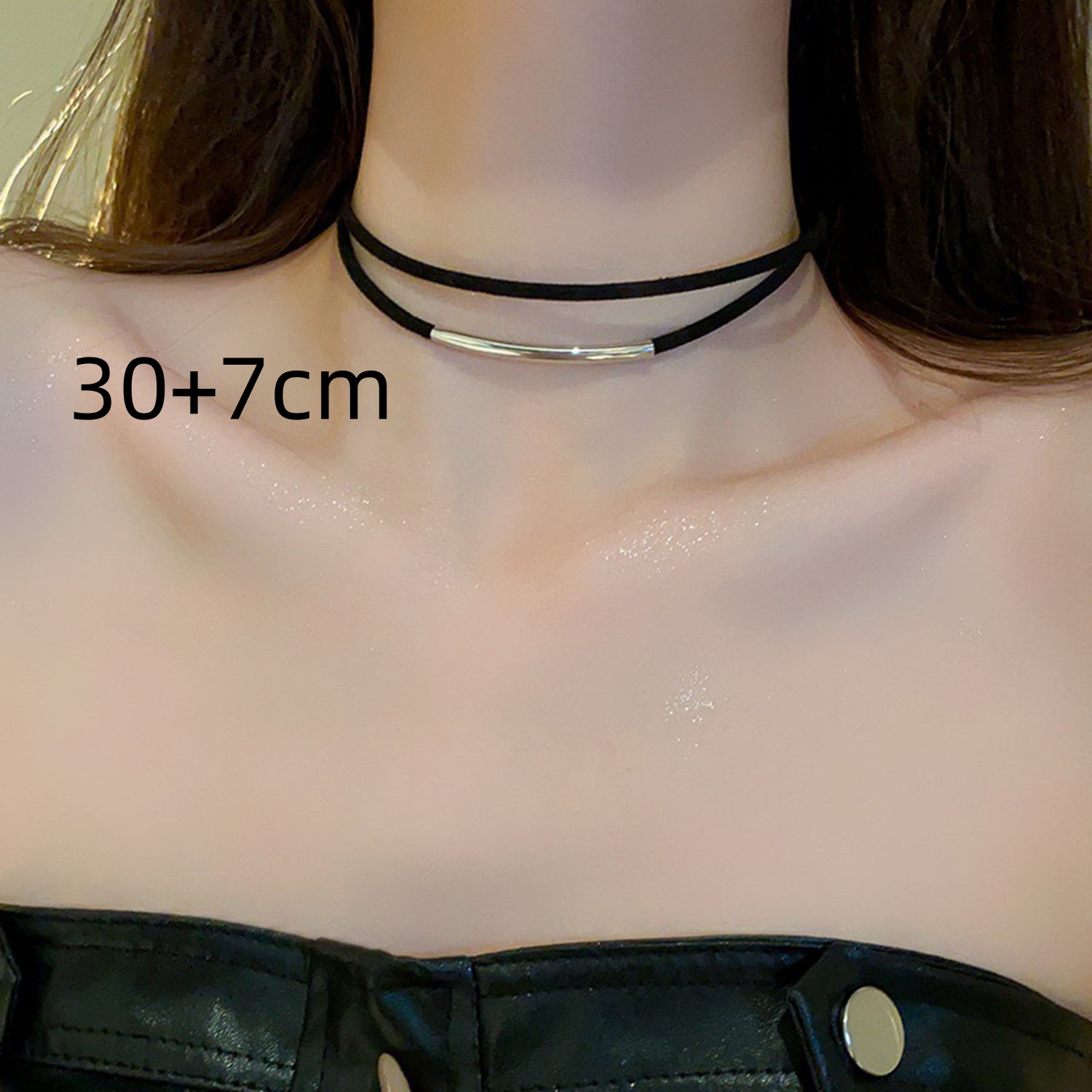 Gargantilla de terciopelo, Collar gótico Vintage con cadena para el cuello, Gargantilla negra para niña y mujer, joyería de en el cuello, accesorios: Bronce antiguo plateado