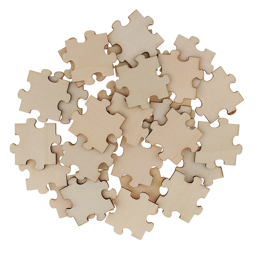 50 Stuks 40 Mm Thuis/School Onderwijs Accessoire Blank Houten Puzzel Embellishments Hout Plakjes Speelgoed Bruiloft Art Craft