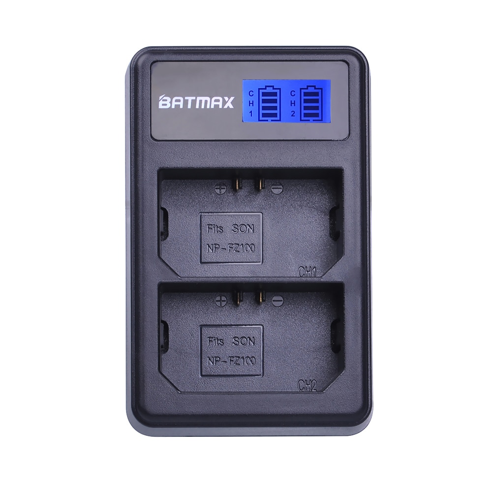 Batmax 1pc NP-FZ100 NP FZ100 NPFZ100 LCD Display Dual USB Batterij Lader voor Sony Alpha9, Sony A9, sony Alpha9R, Sony A9R Camera
