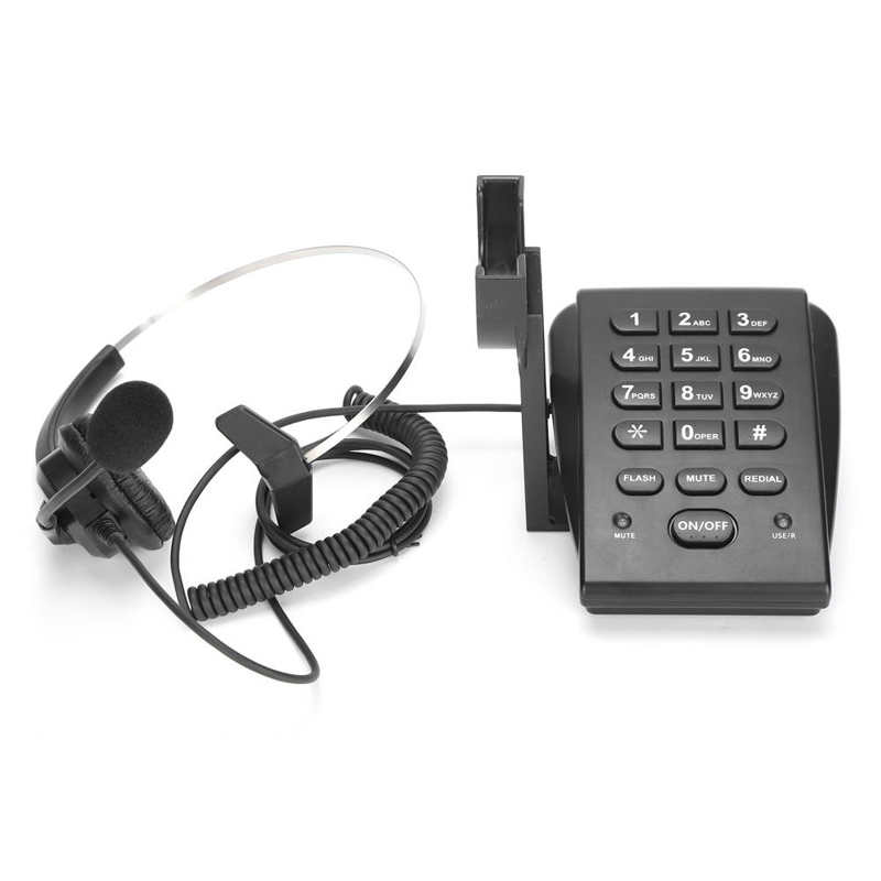 Corded Telephone with Headset Call Center Telephone with Omnidirectional Microphone Headset for Office Home Call Center Phone