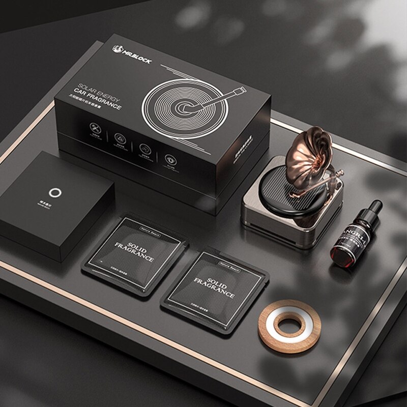 Simulation Record Player Car Aroma Diffuser Retro Style Aromatherapy Diffuser