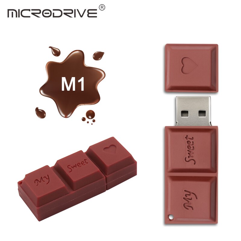 Unidad flash usb de chocolate dulce, 8 gb, 16 gb, 32 gb, 64 gb, memoria usb blanca para dientes, memoria usb: 128 GB / M1