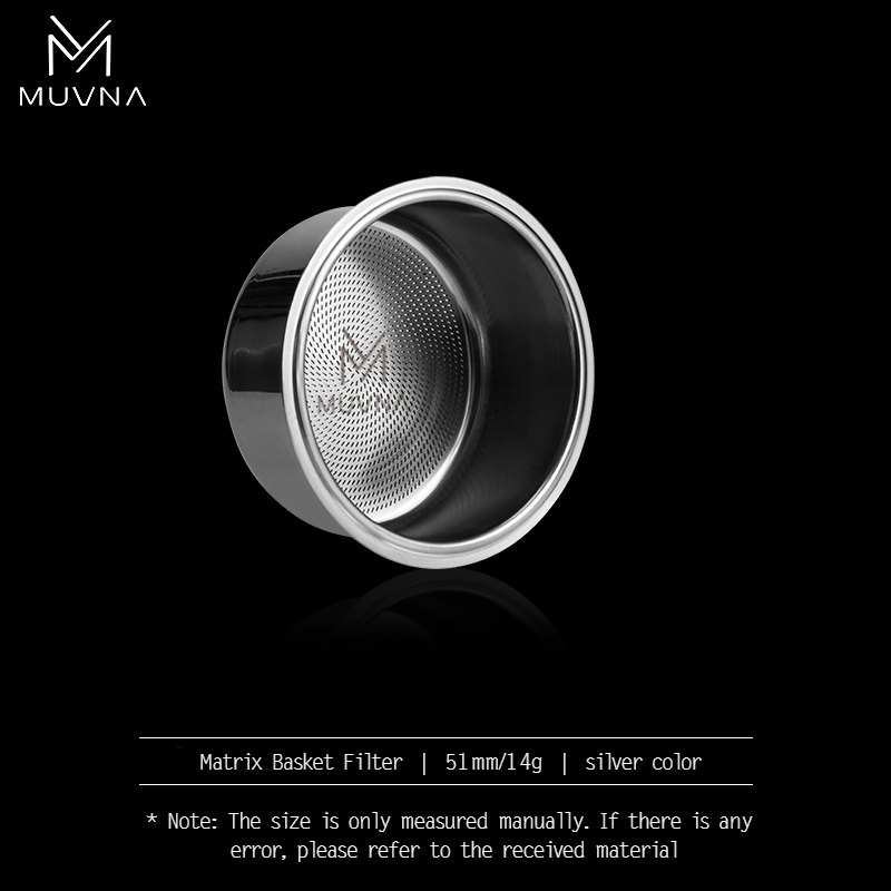 MUVNA Precision High Extraction Matrix Basket Filter, Micro Sieve Filter Basket Double Layer Portafilter Basket for 51/54/58mm