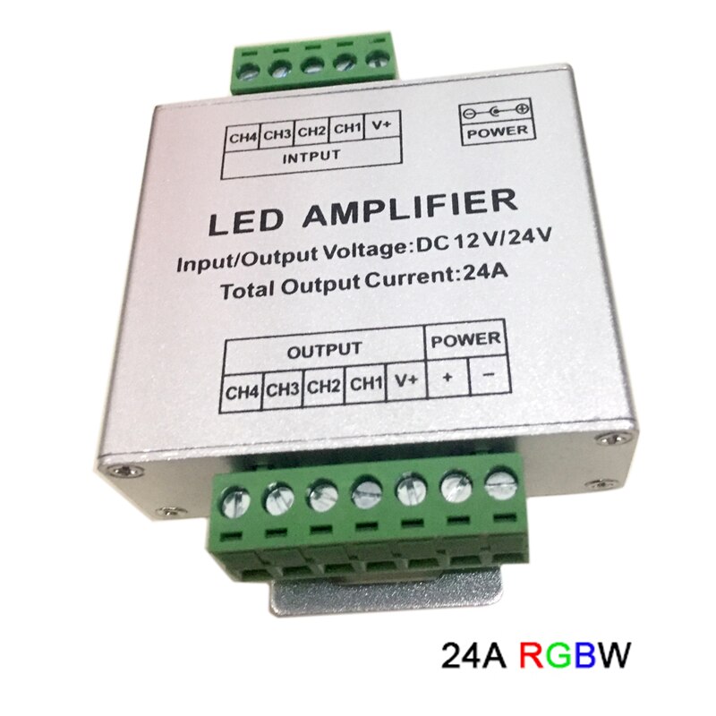 Dc12v/24v rgb / rgbw / rgbww rgb + cct led forstærker 12a/15a/24a/30a rgbwc led strip tape power repeater controller