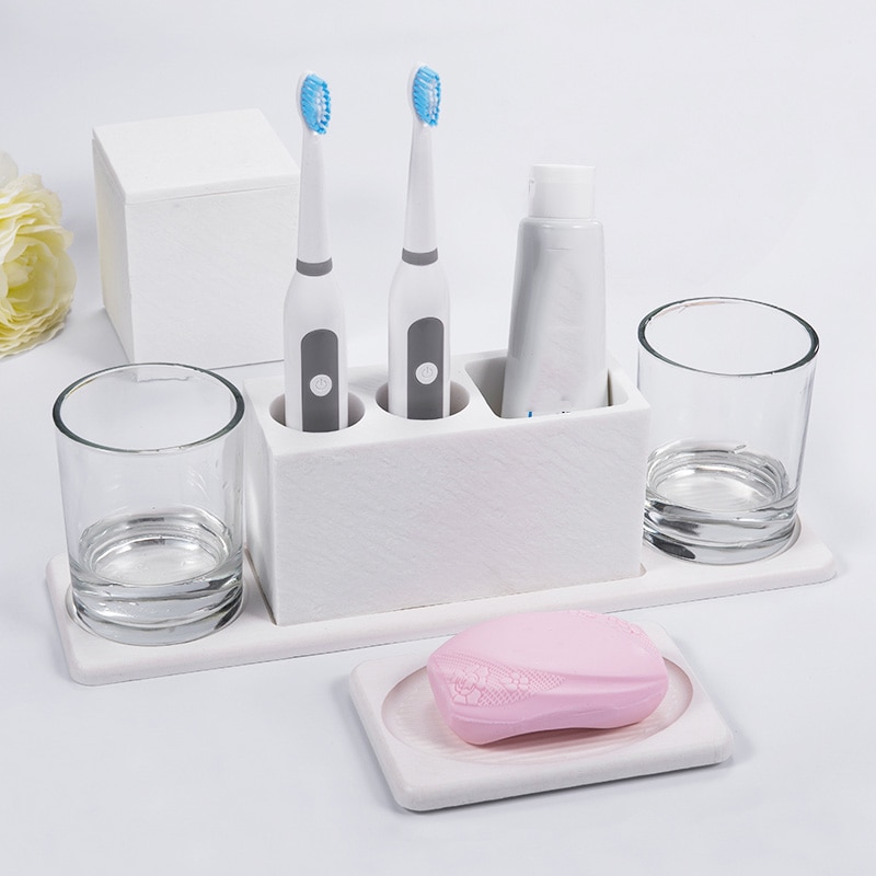 Toothbrush Holder Concrete Silicone Mold Cup Cement Tray Molds Toothpaste Storage Box Epoxy Resin Mould