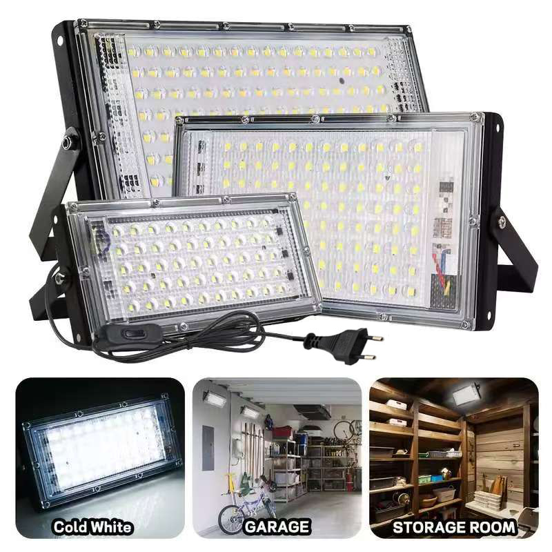 LED Floodlight 50W 100W AC 220V Outdoor Floodlight RGB Colourful Spotlight Outdoor IP65 Waterproof Led Spotlight for Garden